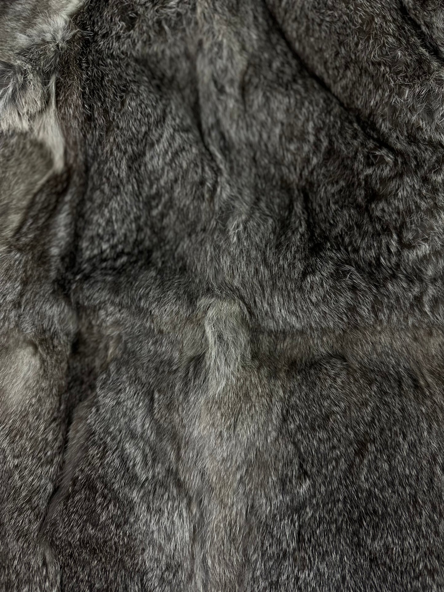 Kaninchenfell Jacke - Soft Grey Long