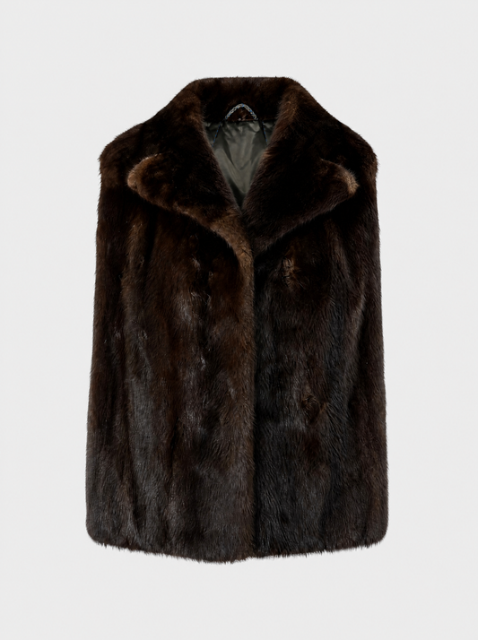 Brown vintage mink fur west – front view