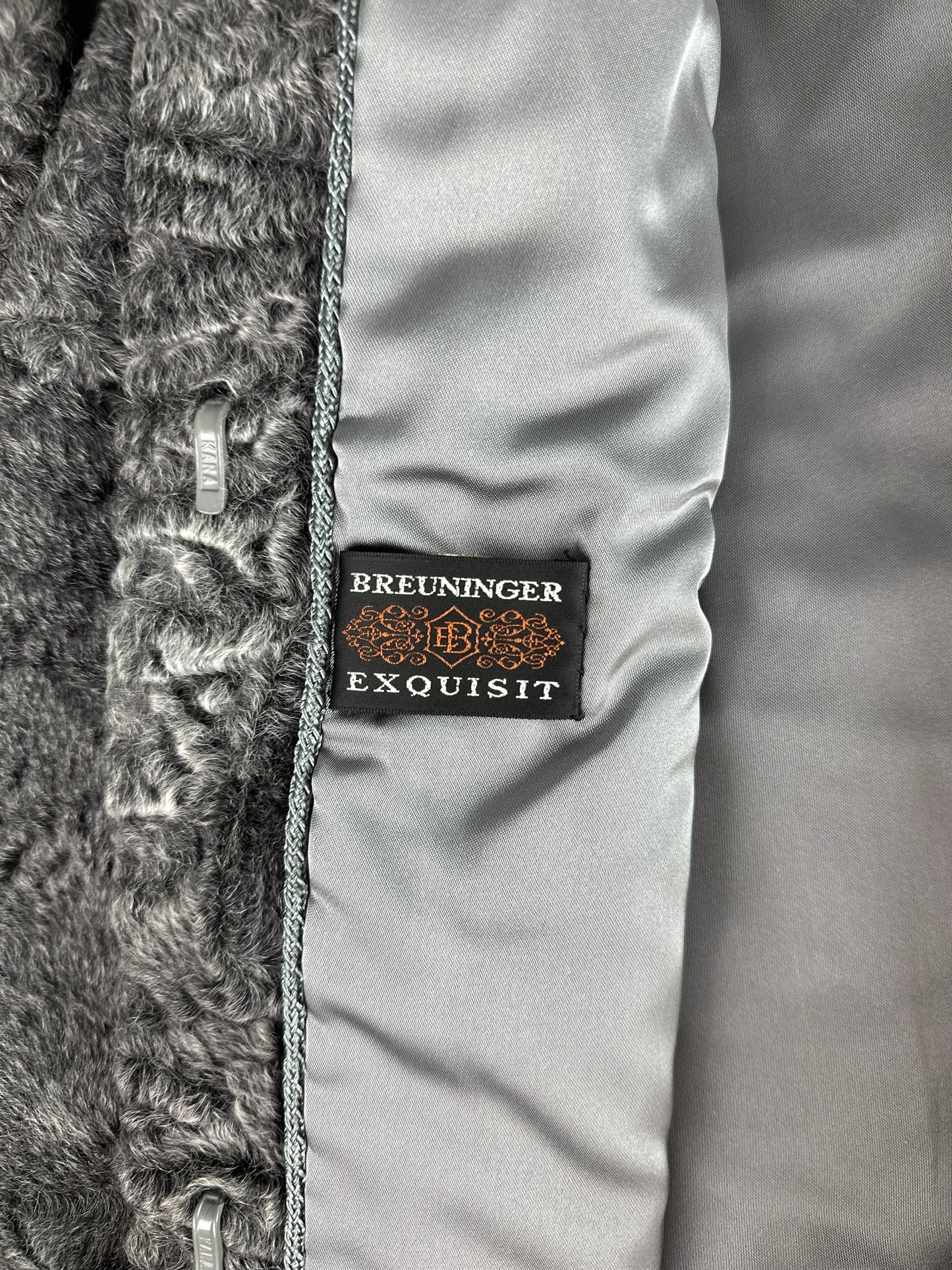 Tag 2 inside grey vintage Persian lamb fur coat
