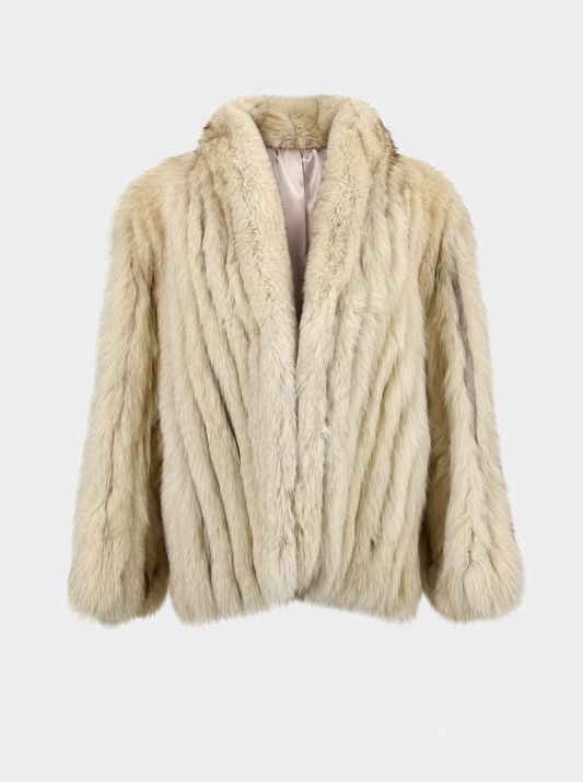 White vintage fox fur coat – front view